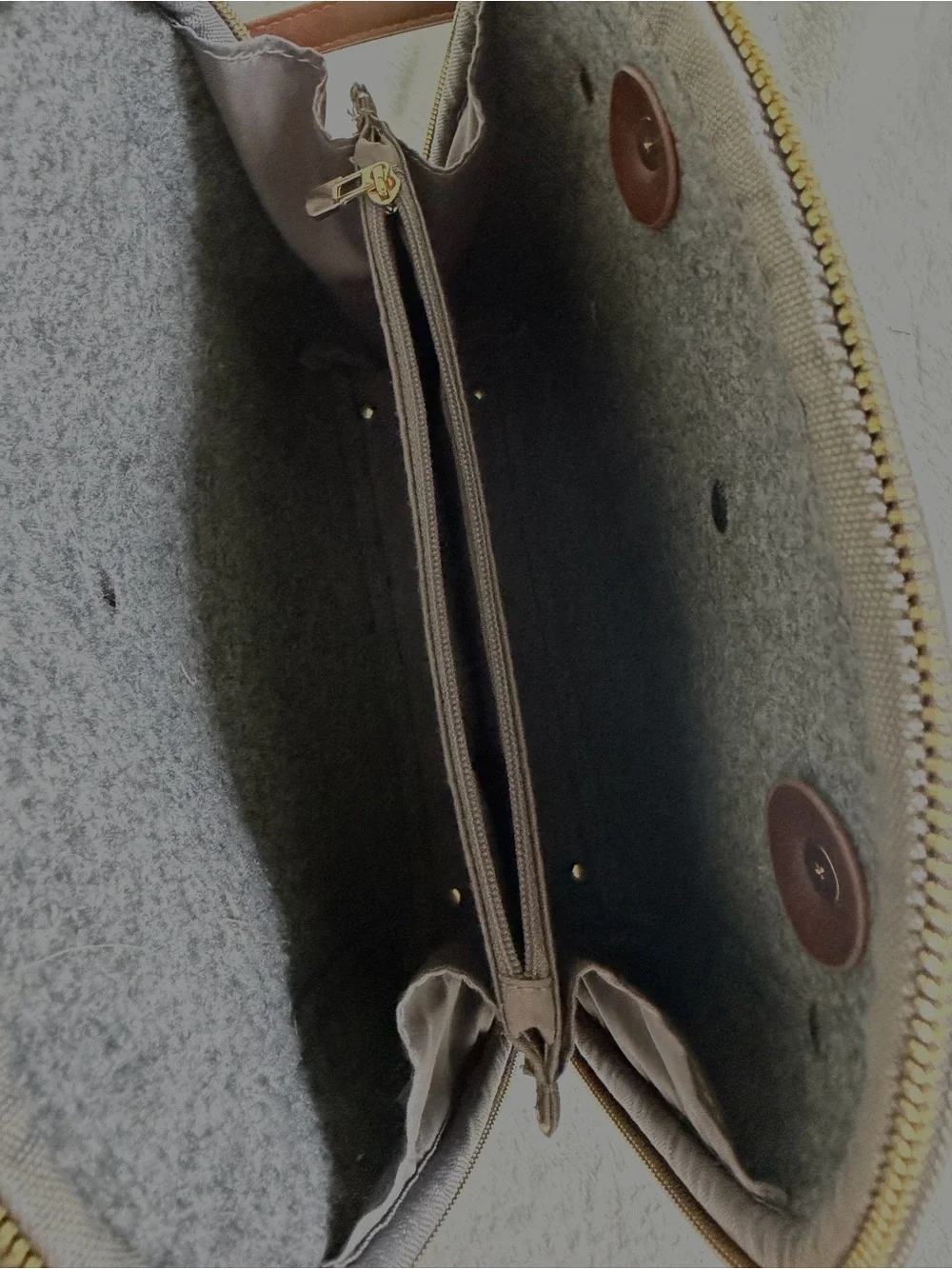 MMS Miztique The Daisy Felt Convertible Backpack Gray Excellent Condition